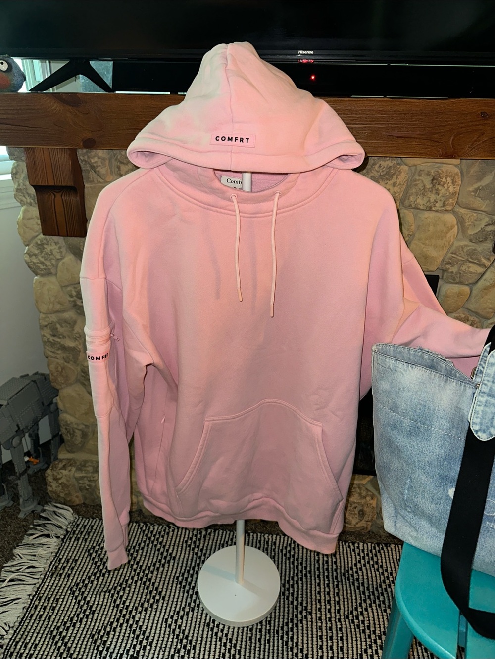 🤍🤍🤍COMFRT Women's Pink Hooded Sweatshirt airplane addition  ✈️